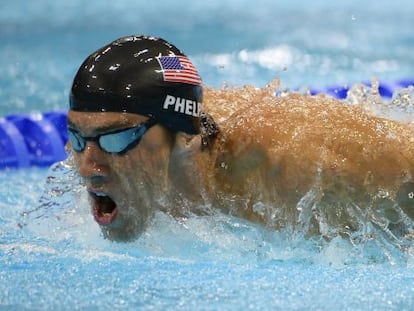 Phelps, durante la final.