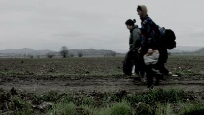 Imagen tomada en Idomeni el 14 de marzo de 2016 en la frontera grecomacedonia 2016. Vídeo HD 16/9 (en bucle), color, sonido, 36’. Producción Jeu de Paume, París.