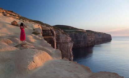Acantilados de la costa noroeste de Gozo, en Malta.