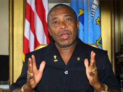 Charles Taylor, ex presidente de Liberia, en un discurso televisado en Monrovia en 2003.