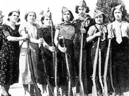 Un grupo de muejeres milicianas, en 1936.