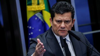 El senador brasileño Sérgio Moro, durante una sesión en el Senado, en Brasilia, este miércoles.