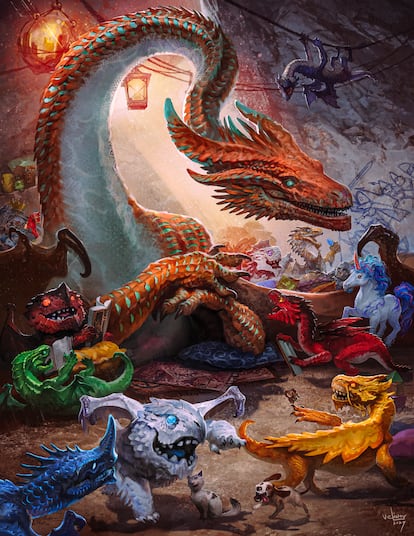 Una ilustración del 'Manual de jugador' de Dragones y Mazmorras.