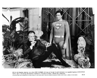 Christopher Reeve y Gene Hackman en una escena de 'Superman IV: En busca de la paz' (1987).