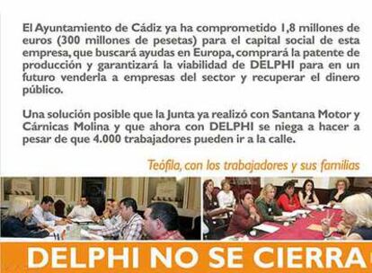 Folleto de Teófila Martínez criticado por la mujeres de los empleados de Delphi.