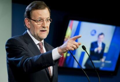 Mariano Rajoy tras la cumbre de la UE en Bruselas.