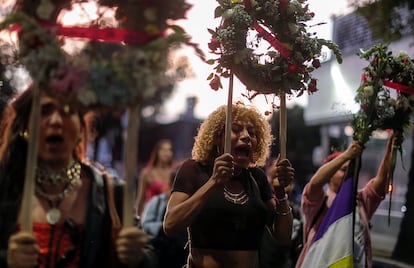 Activistas de colectivos trans y LGBT, se manifiestan este mircoles en calles de la Ciudad de Mxico