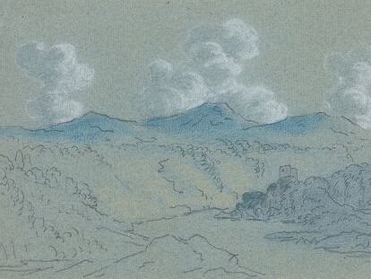 Dibujo de Johann Wolfgang Goethe incluido en el libro <i>El juego de las nubes.</i>