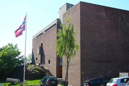 Exterior de la iglesia de St. Hallvard en Oslo.