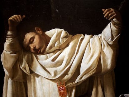 Detalle del óleo 'San Serapio pintado en 1628 por Zurbarán, que forma parte de la exposición del Museo Thyssen-Bornemisza.