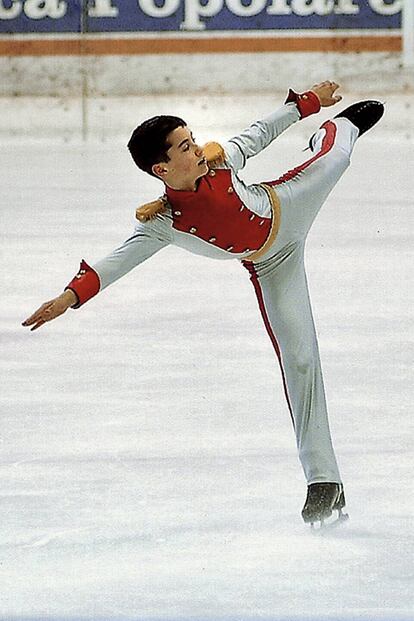 Javier as a 13-year-old on ice.