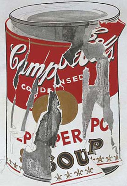 <i>Small Torn Campbell's Soup Can (Pepper Pot)</i>, serigrafía de Andy Warhol de 1962.