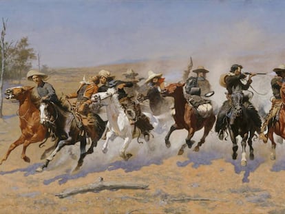 Dibuix de Frederic Remington titulat 'A Dash for the Timber' (1889).