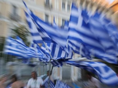 Partid&aacute;rios do n&atilde;o em Atenas.