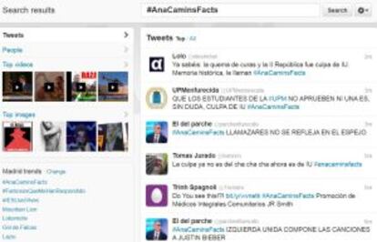 Tuits del Trendig Topic #AnaCaminsFacts.