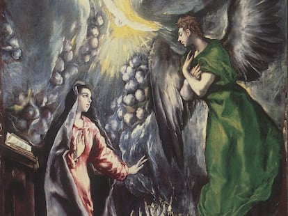 Fragmento de 'La Anunciación', de El Greco (1600), que se puede ver en el Prado de Madrid y que hasta 1981 estuvo en Vilanova i la Geltrú.