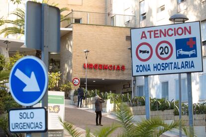 Urgencias del Hospital Regional Universitario Carlos Haya de Málaga, este lunes.