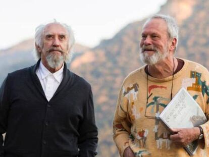 Jonathan Pryce y Terry Gilliam, en el rodaje.