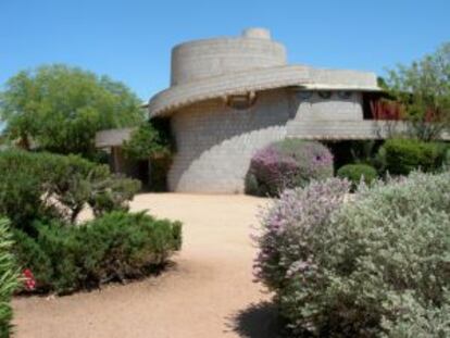 Detalle de la casa diseñada por Frank Lloyd Wright en Phoenix (Arizona).