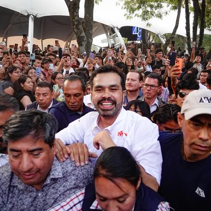 Álvarez Máynez en la Universidad Autónoma Metropolitana, en Xochimilco (Ciudad de México).