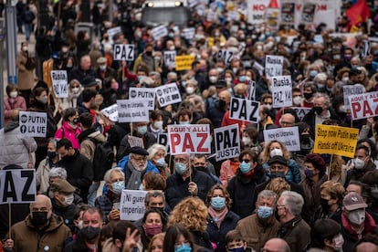 Manifestación contra la guerra en Ucrania, en Madrid, el 20 de marzo de 2022.