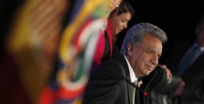 El presidente de Ecuador, Lenín Moreno, durante su visita a España.