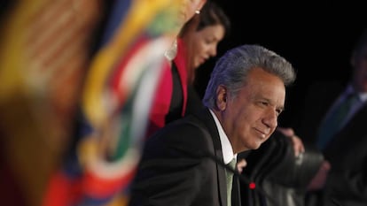 El presidente de Ecuador, Len&iacute;n Moreno, durante su visita a Espa&ntilde;a.