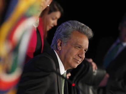 El presidente de Ecuador, Len&iacute;n Moreno, durante su visita a Espa&ntilde;a.
