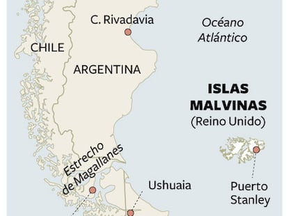 Mapa de situación de las Islas Malvinas