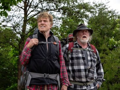 Robert Redford y Nick Nolte, en una imagen de 'A walk in the woods'.