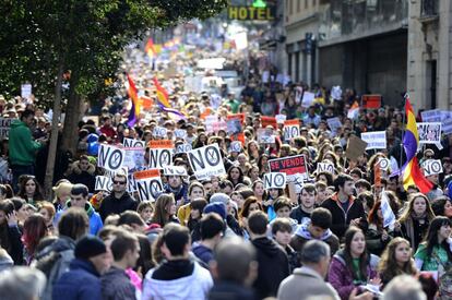Manifestación en el centro de Madrid contra la conocida 'ley Wert'.