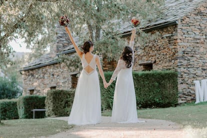 Una boda en el alojamiento Aldea Tejera Negra en Campillo de Ranas, en una imagen cedida.