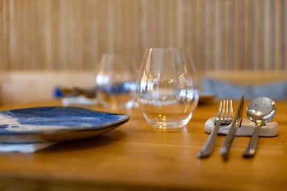 Detalle de una mesa del restaurante Meleta de Romer.