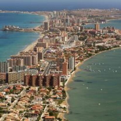 Vista aérea de la Manga del Mar Menor en Murcia