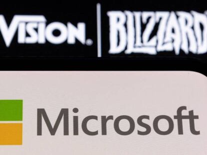 Logos de Activision y Microsoft.