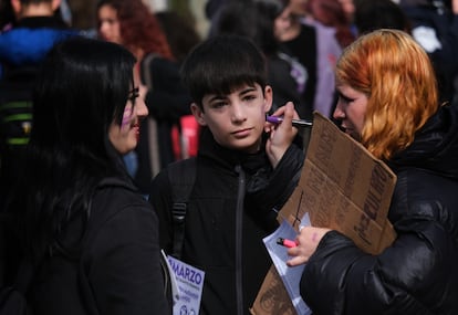 Manifestación feminista de estudiantes en Sevilla, el pasado 8 de marzo.