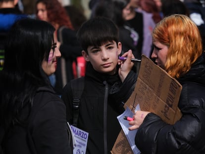 Manifestación feminista de estudiantes en Sevilla, el pasado 8 de marzo.