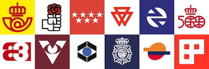 Logotipos creados por el diseñador gráfico José María Cruz Novillo en las últimas décadas.