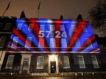 El 10 de Downing Street en la noche del Brexit.