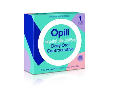 This illustration provided by Perrigo in May, 2023, depicts proposed packaging for the company's birth control medication Opill.