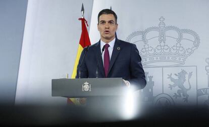 Pedro Sánchez, el domingo en La Moncloa. 