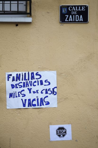 Fachada de la vivienda en la calle Zaida 41, en Carabanchel.