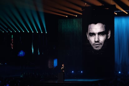 El homenaje a Liam Payne en los premios Brit, el 1 de marzo de 2025, en el estadio O2 en Londres (Reino Unido).
