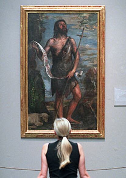 <i>San Juan Bautista (1531-1532), </i>de Tiziano, en el Prad
o.