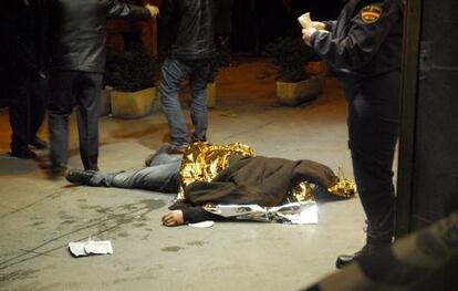 El cadáver de Catalin Stefan Craciun, ante la discoteca Heaven.