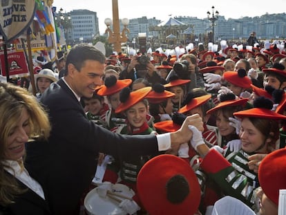 Pedro Sánchez in San Sebastián on Wednesday.