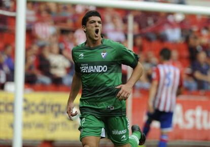 Gol del empate del Eibar en el partido ante el Sporting.