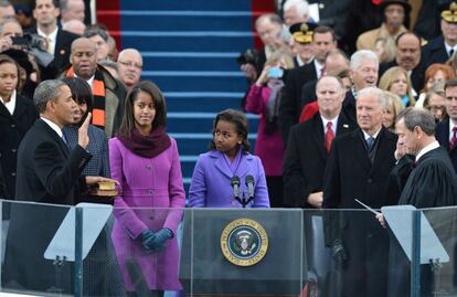 Las hijas de Obama siguen el juramento de su padre.