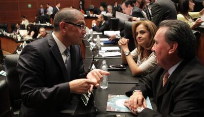 Un grupo de legisladores durante la sesión de este martes.