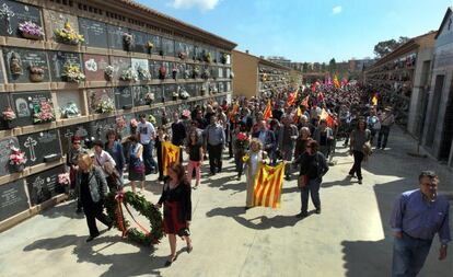 Homenaje en Valencia a las víctimas del franquismo organizado por el Fòrum per la Memòria del País Valencià el pasado abril